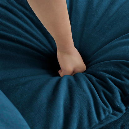 Blue Chenille Ottoman Club Chair for Living Room