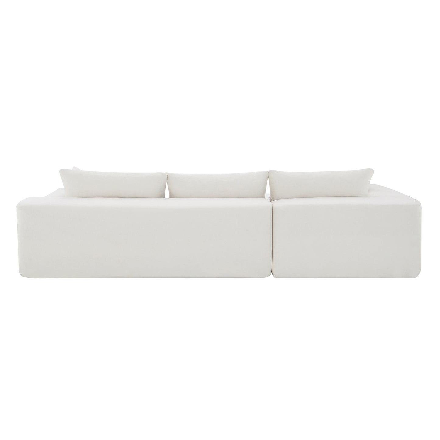 109" x 68" Modular Sectional Sofa Set, Modern Minimalist Style Couch in White