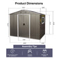 8ft x 6ft Outdoor Metal Storage Shed with Window Grey(W540S00016)