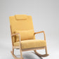 Rocking Chair Upholstered Fabric Rocking Armchair Indoor with High Backrest Glider Chairs and Lumbar Pillow for Living Room