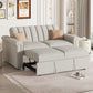 U-STYLE Convertible Soft Cushion Sofa Bed, Comfortable Seating and Sleeping Solution for Two People