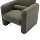 Modern Chair with Sheepskin Sherpa Fabric, Soft Cushion Armchair in Seaweed Green for Living Rooms