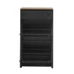 ONTREND with 2 flip drawers, top shoe cabinet with drawers, independent shoe rack with adjustable panel, for hallway use, black