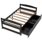 Twin size platform bed, with two drawers, espresso