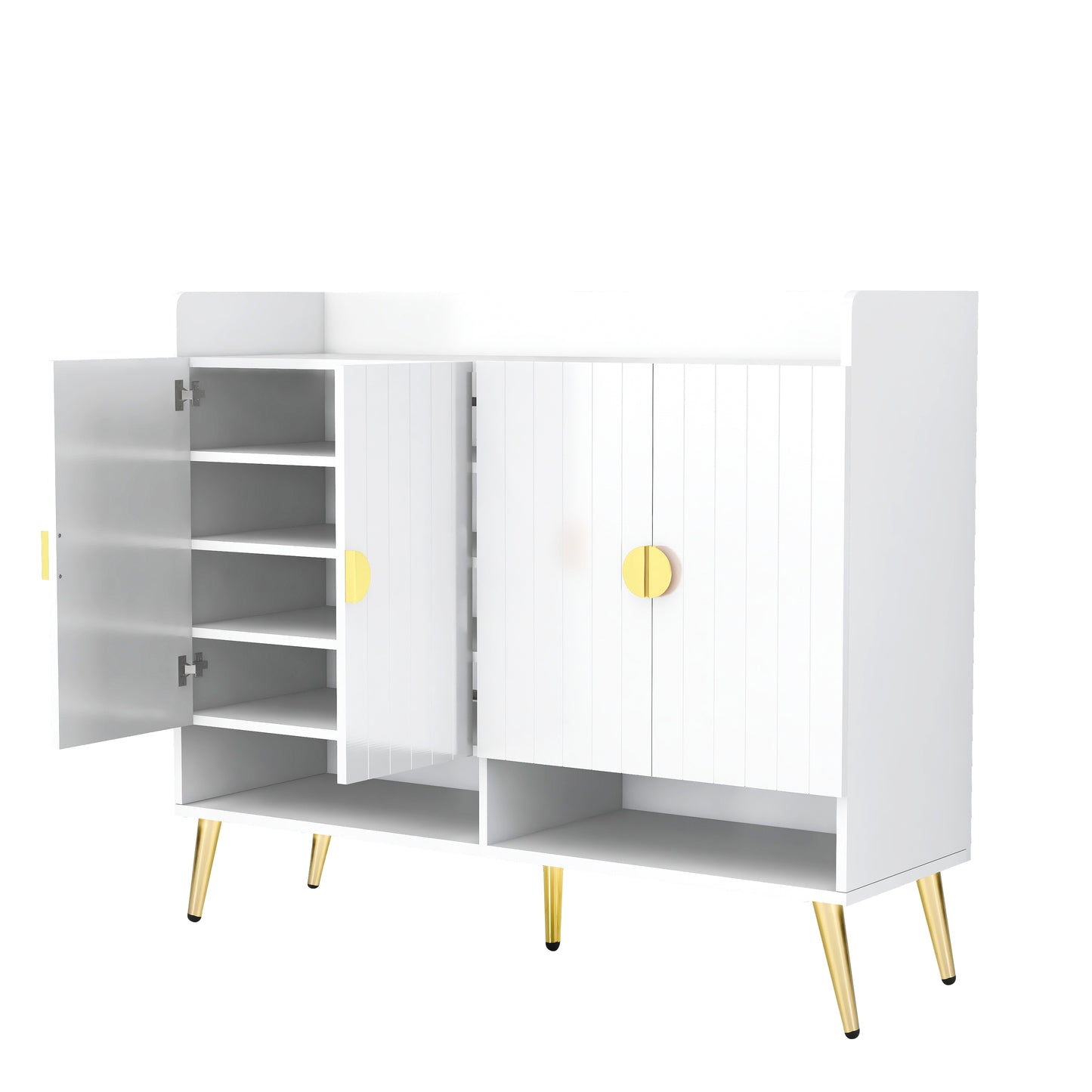 U-Can shoe cabinet with door, 11 layers with adjustable shelves, modern wooden shoe cabinet (PVC surface)