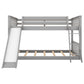 Full over Full Bunk Bed with Convertible Slide and Ladder  Gray