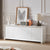 Side panel storage cabinet, TV stand, modern style cabinet, white, 64 inches wide x 15 inches deep x 23.23 inches high.