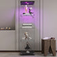 4 LED light glass display cabinets with door shelves, floor standing antique bookshelf