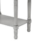 TREXM Narrow Console Desk, Thin Sofa Table with 3 Storage Drawers and Bottom Shelf, Grey Washed Finish