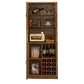 76-Inch Tall Rustic Oak Farmhouse Kitchen Faux Rattan Wine Cabinet with Square Compartments and Shelves