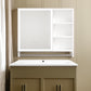 Modern 32x28 Inch Bathroom Storage Cabinet with Mirrors, LED Lights, and Multi-Layer Storage Compartments