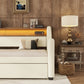 Twin Size Daybed with Trundle, Upholstered Daybed with Charging Station and LED Lights, White