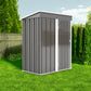 5 * 3FT outdoor storage shed, tool shed with sloping roof and lockable door, backyard garden metal shed, courtyard lawn, gray