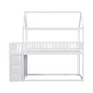 TWIN/TWIN HOUSE BUNK BED WITH SHELVES AND DRAWERS FOR WHITE COLOR