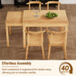 TOPMAX 65" 5-Piece Dining Set with Wheels, Expandable Table, and 4 Small Chairs, Natural Finish