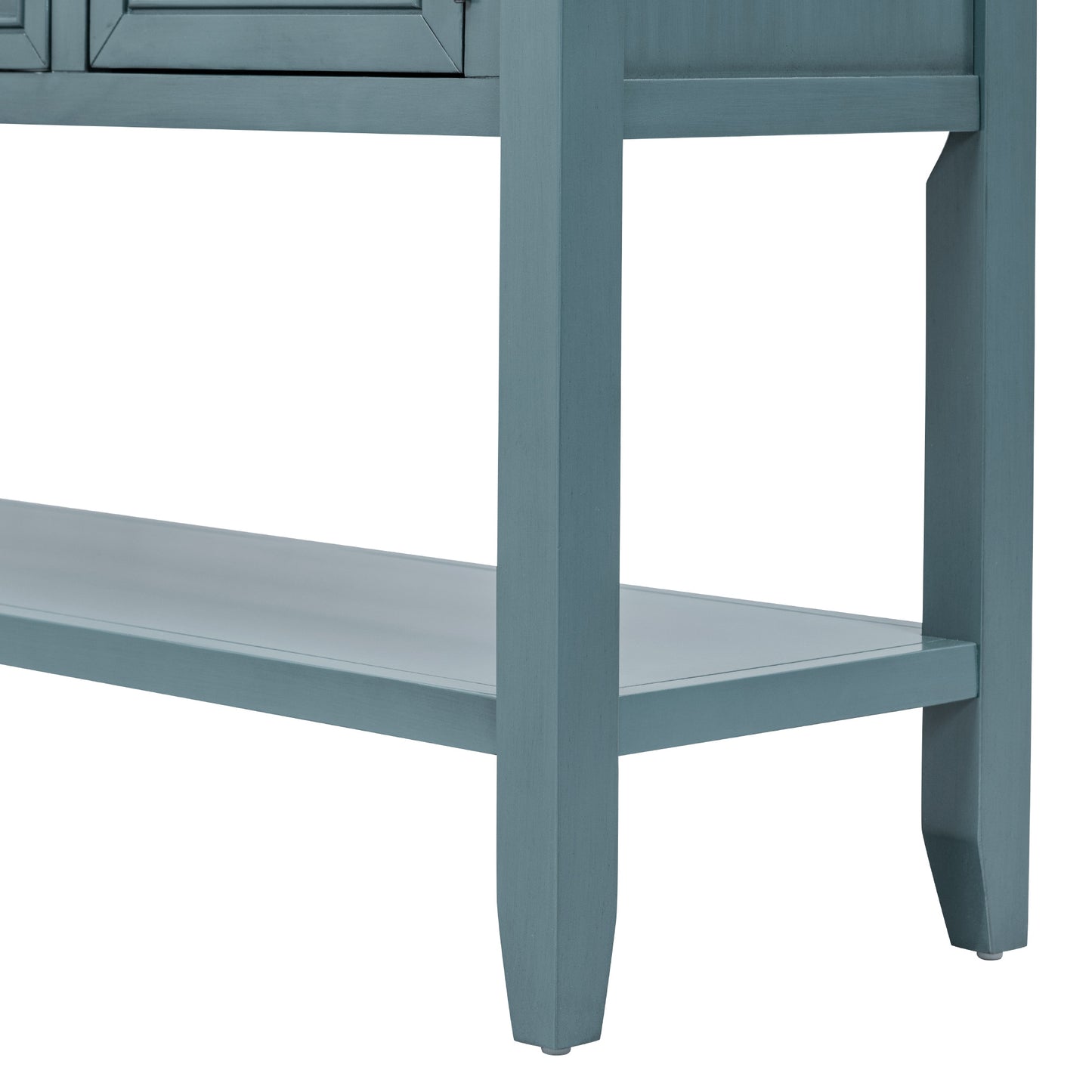 REXM Cambridge Series Retro Console Desk with 4 Small Drawers and Bottom Shelf, Spacious Storage Design