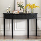 U-Style Pine Veneer Console Table with Vertical Stripe Drawer Fronts and Four Legs