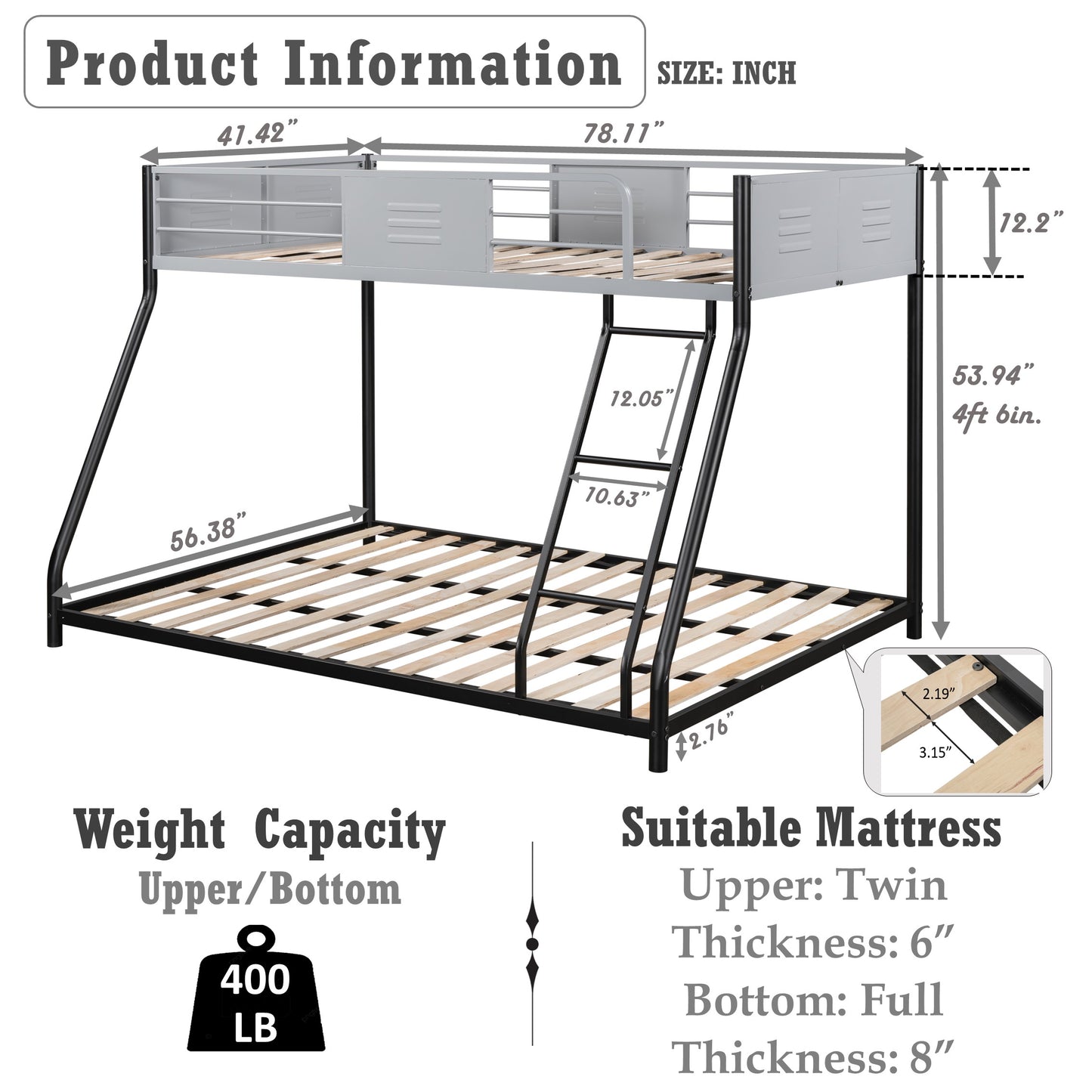 Full double-layer metal bed/heavy-duty sturdy metal/noise reduction/safety ventilation board guardrail