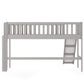 Twin Size Low Loft Bed with Ladder and Slide  Gray