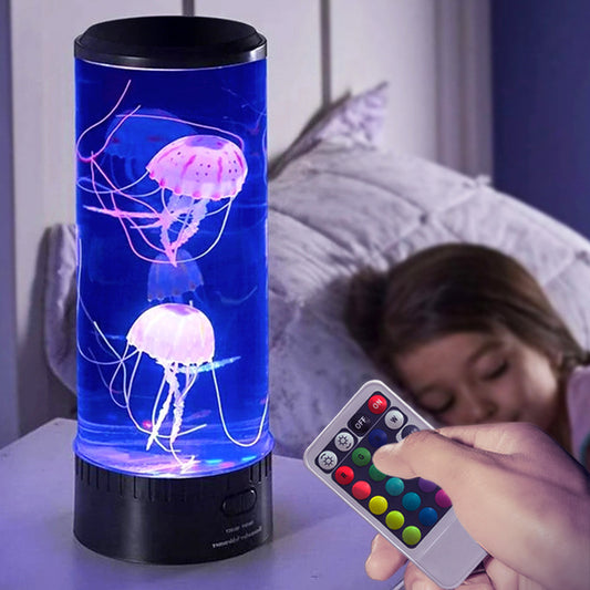 Lámpara de medusa mediana con enchufe USB, luz nocturna LED colorida para el ambiente del hogar