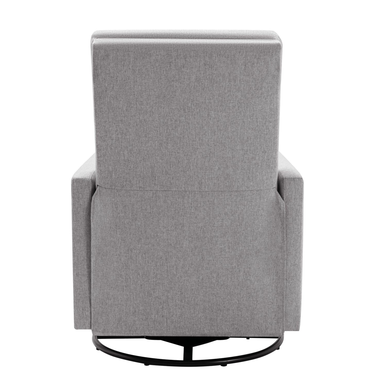 Modern Upholstered Rocker Nursery Chair Plush Seating Glider Swivel Recliner Chair Gray