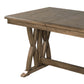 Juego de mesa de comedor expandible de 7 piezas de madera maciza TOPMAX de mediados de siglo con sillas con cojines suaves, marrón dorado y gris