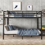 Metal Full XL Over Queen Bunk Bed for Teens and Adults, Space-Saving and Noise-Reduced Design