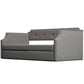 Upholstered Daybed with Trundle, Wood Slat Support,Upholstered Frame Sofa Bed   Twin Gray