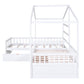 Twin Size House Platform Bed with Three Storage Drawers White