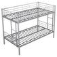 Metal bunk bed/sturdy/noise reduction/2 side ladders/safety guardrails/CPC certification/no spring box required (Silver)