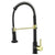 All copper spring faucet, kitchen sink with rotatable pull-out paint, black and gold dots