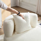 Modern Teddy Fabric Sofa Chair with Ottoman Footrest, Comfortable Seating for Living Room, Bedroom, and Office, Beige