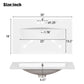 Single Bathroom Basin Sink, Vanity Top Only, 3-Faucet Holes, Resin