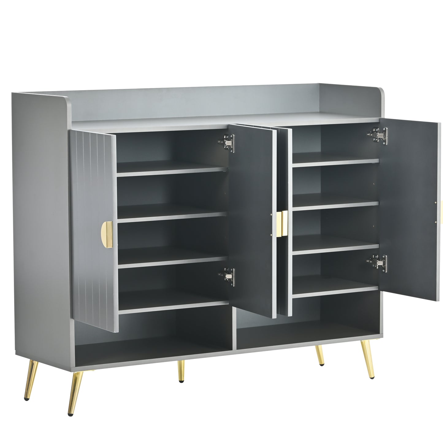 U-Can shoe cabinet with door, 11 layer shoe cabinet with adjustable shelves, modern wooden shoe cabinet (matte surface)