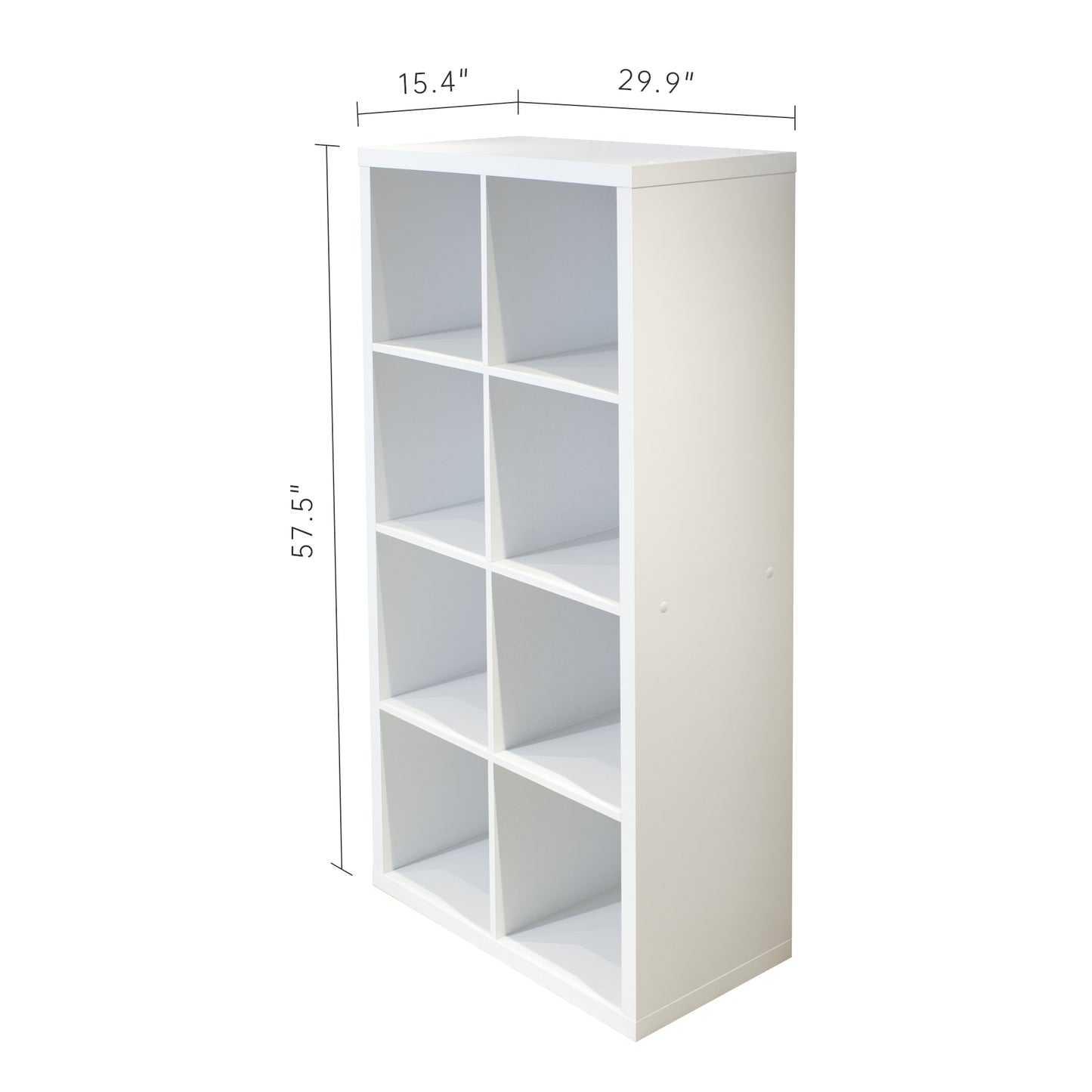 Smart Cube 8-Cube Organizer Storage with Opened Back Shelves 2 X 4 Cube Bookcase Book Shleves for Home Office (White)