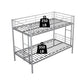 Metal bunk bed/sturdy/noise reduction/2 side ladders/safety guardrails/CPC certification/no spring box required (Silver)