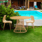 Outdoor Dining Simple Bamboo Chair and Table Set, Perfect for Patios and Gardens