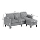 Light Grey Sofas with L-Shaped Design, Perfect for Families, Apartments, Dorms, and Compact Spaces