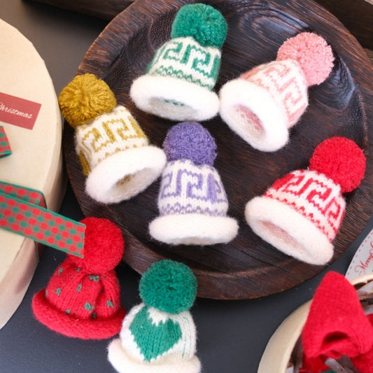 Knitted Hat Bottle Covers – Cozy Holiday Set of 4