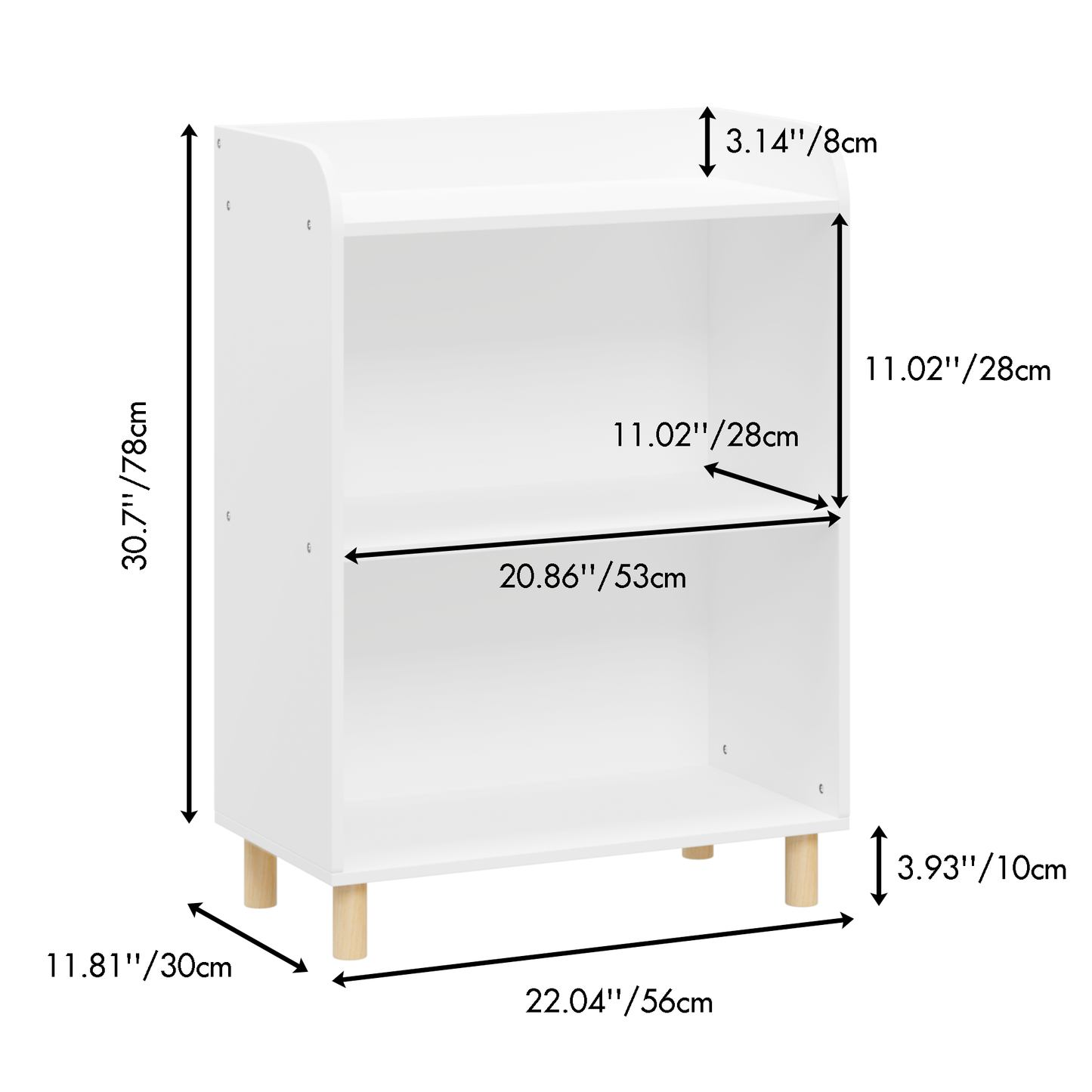 Kids 3-Tier Bookcase  Children's Book Display Bookshelf Toy Storage Cabinet Organizer for Children's Room