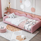 Twin size Upholstered Daybed, Sherpa Fabric Sofabed with Cloud-Shaped Backrest, No Box-spring Needed, Pink