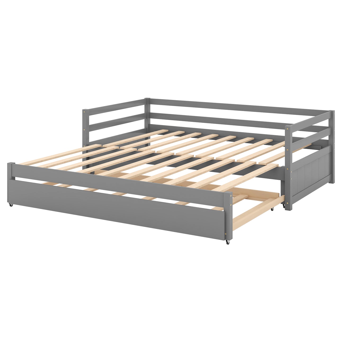 Twin or Double Twin Daybed with Trundle Gray