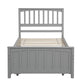 Twin size Platform Bed with Trundle Gray