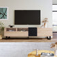 Modern TV Stand for 80'-Inch TVs, Double Storage Space Media Console, Table Entertainment Center with Drop Down Door