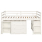 Low Study Twin Loft Bed with Cabinet and Rolling Portable Desk - White (OLD SKU :LP000113AAK)