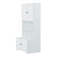 Bathroom storage cabinet, 4-door independent cabinet, adjustable shelf, open multi-layer shelf, white