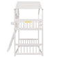 Twin over Twin House Bunk Bed with Roof , Window, Window Box, Door , with Safety Guardrails and Ladder,White