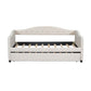 Upholstered Twin Size Daybed with Trundle, Beige