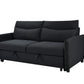 3-in-1 Convertible Sleeper Sofa Bed, Modern Fabric Loveseat with Pullout Bed, Perfect for Small Spaces, Black