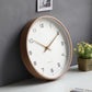 Reloj de pared sencillo de madera maciza de estilo nórdico, reloj silencioso para decoración del hogar, reloj moderno japonés de moda y lujo 